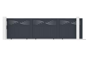 Posuvná brána HALTI 5m, výška 140 cm, sivý hliník main image