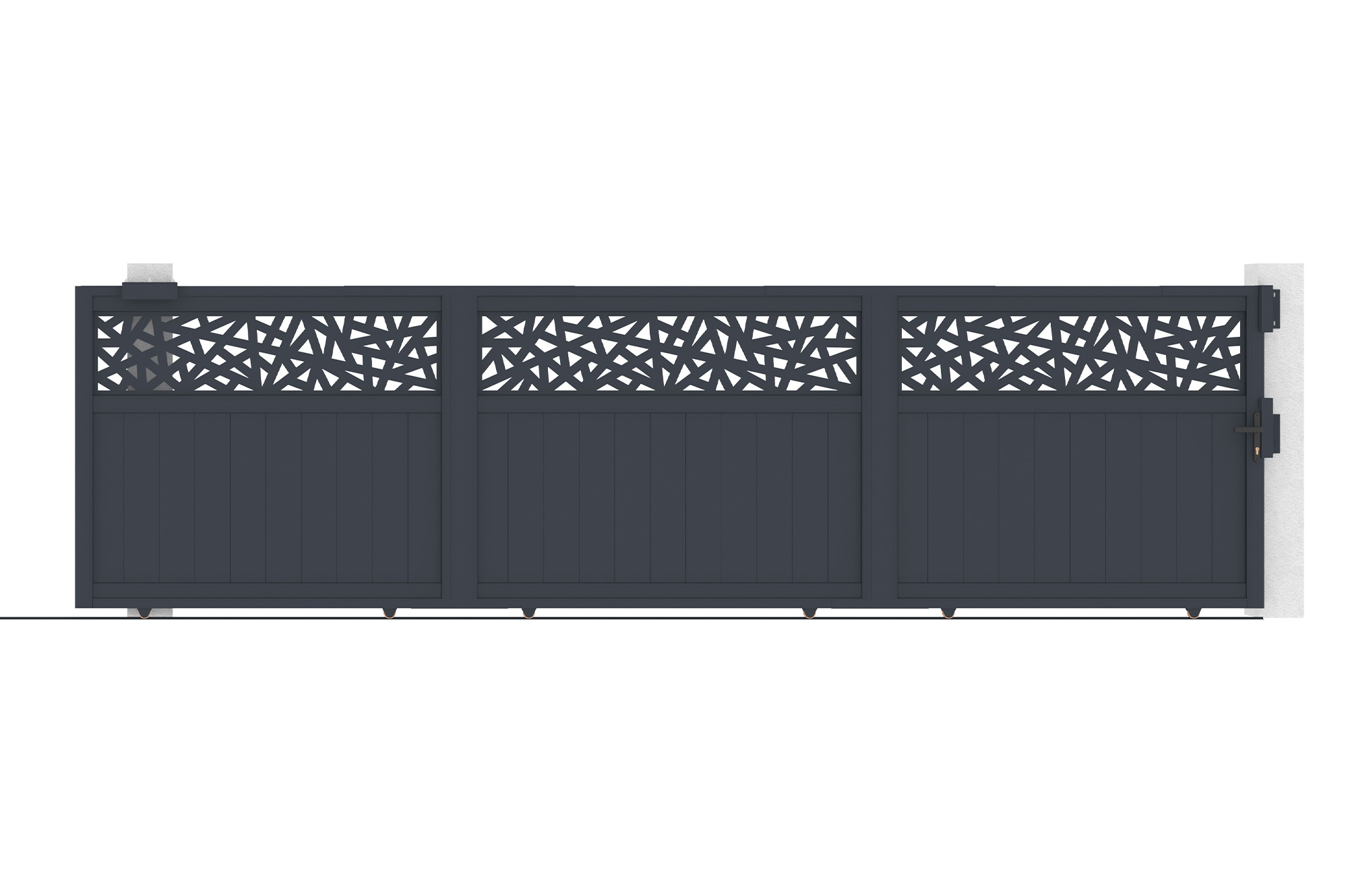 Drsna vrata 5m DOLOMITE RUIVO H.140cm siva aluminij 5