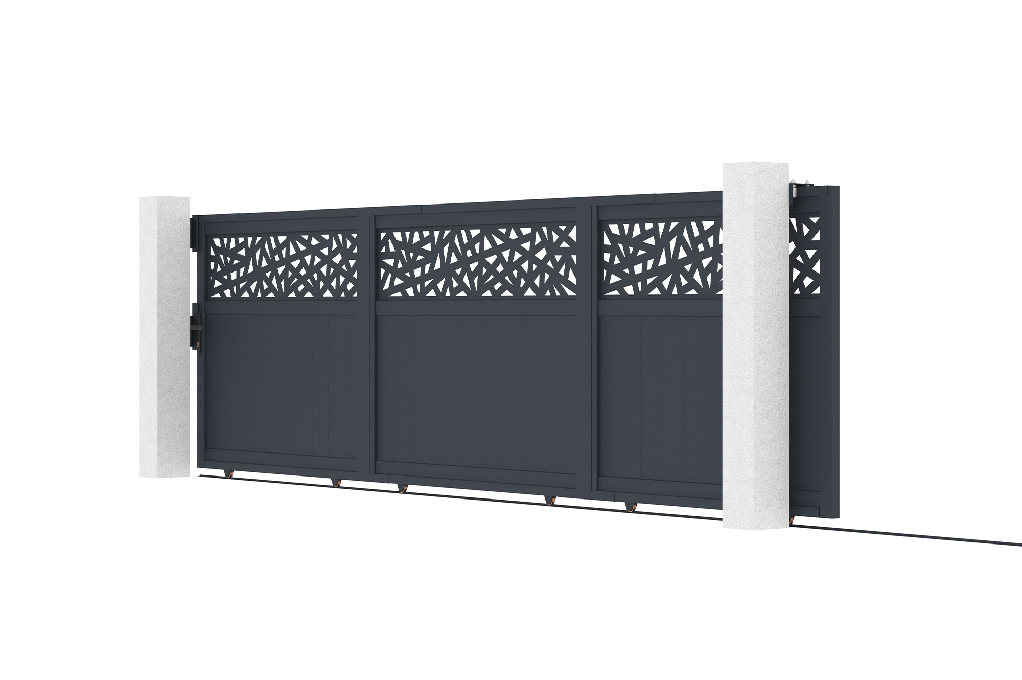 Drsna vrata 5m DOLOMITE RUIVO H.140cm siva aluminij 2