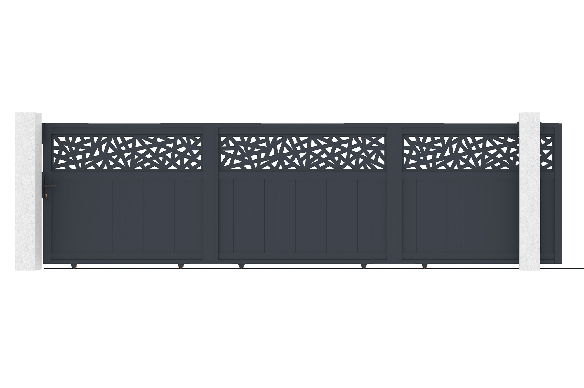 Sliding gate 5m DOLOMITE RUIVO H.140cm gray aluminum 2
