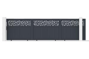 Sliding gate 5m DOLOMITE RUIVO H.140cm gray aluminum 2
