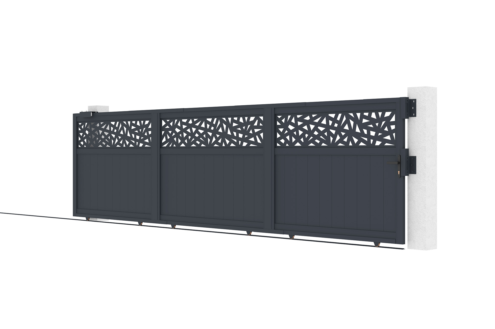 Drsna vrata 5m DOLOMITE RUIVO H.140cm siva aluminij 6