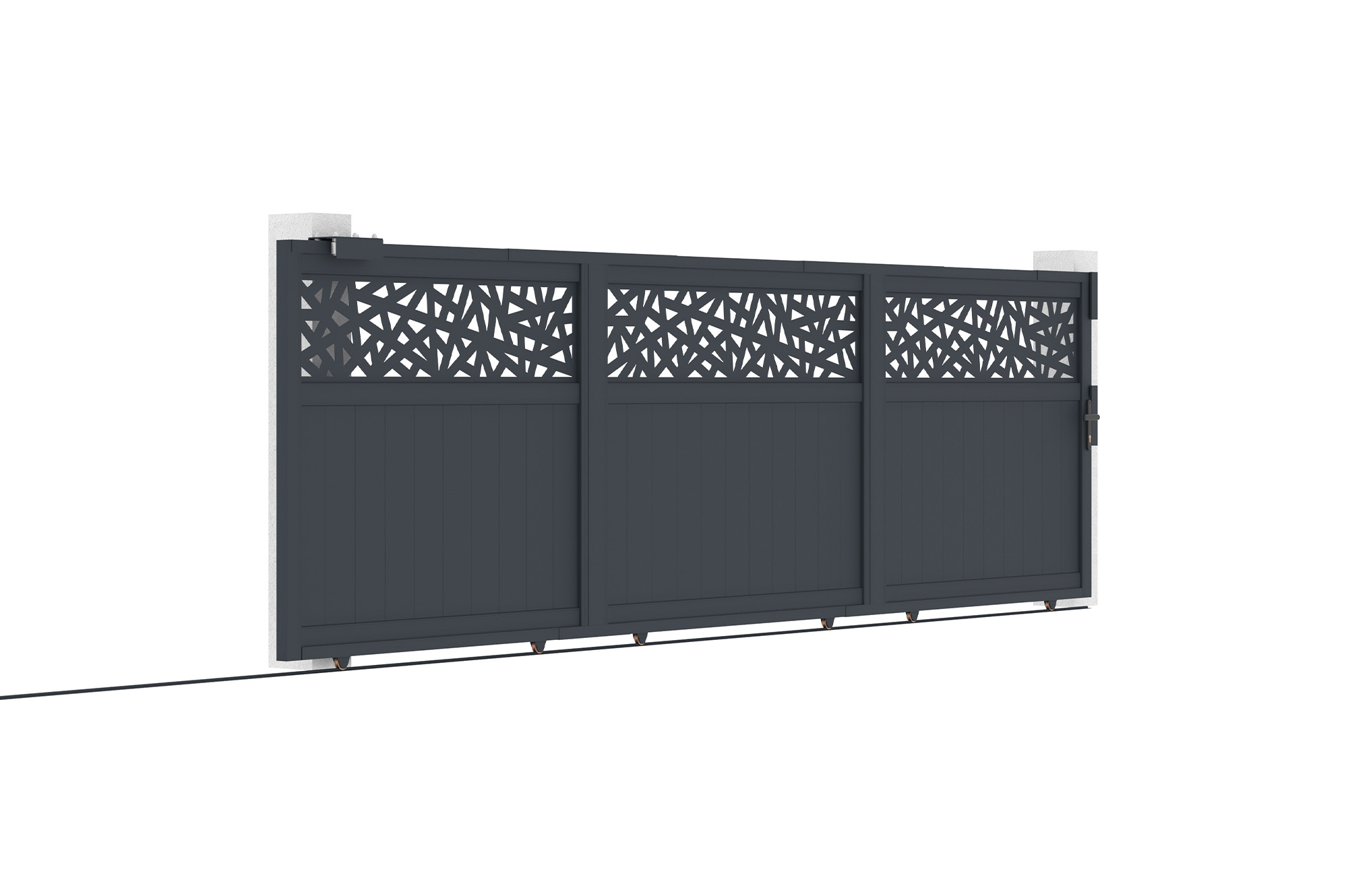 Drsna vrata 5m DOLOMITE RUIVO H.140cm siva aluminij 7