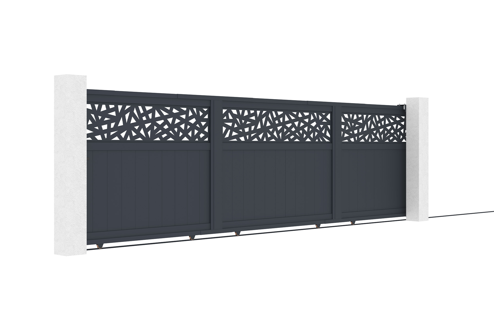 Drsna vrata 5m DOLOMITE RUIVO H.140cm siva aluminij 3