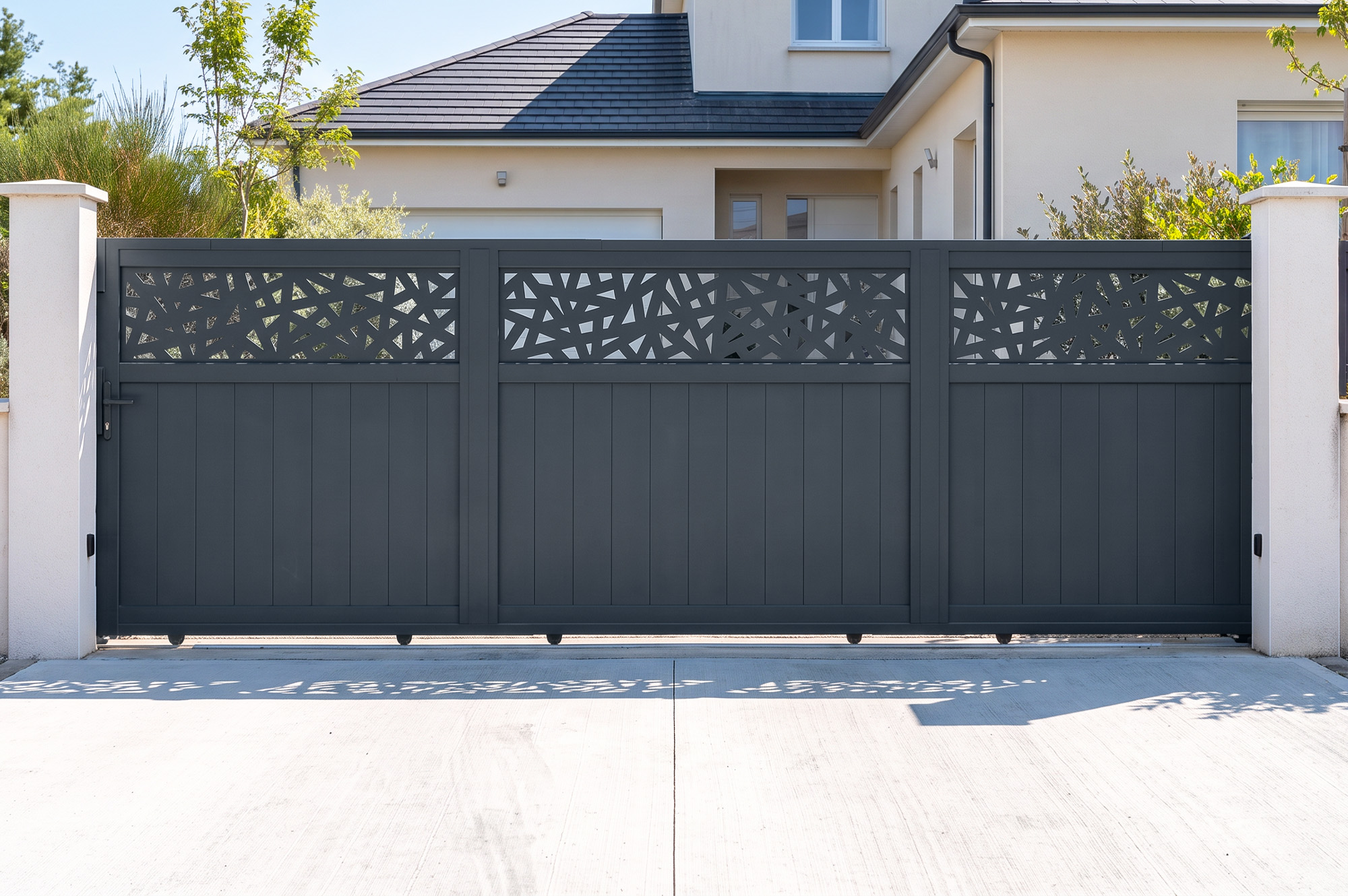 Sliding gate 5m DOLOMITE RUIVO H.140cm gray aluminum main_image