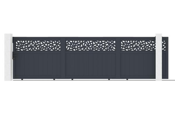 Klizna kapija 5m DOLOMITE RUIVO H.140cm sivi aluminij main image