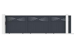 Portail coulissant 5m HALTI H.160cm aluminium gris 2
