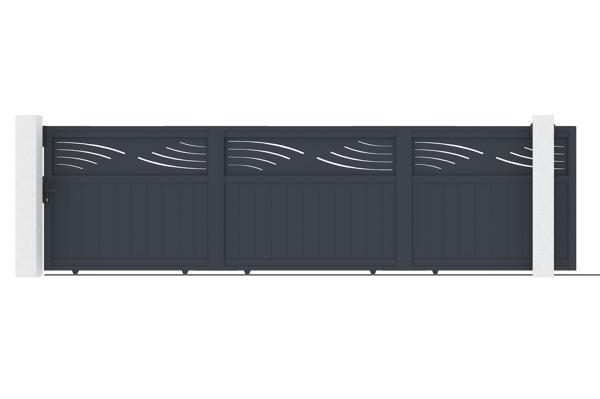 HALTI 5m Sliding Gate, 160cm High, Grey Aluminium main image