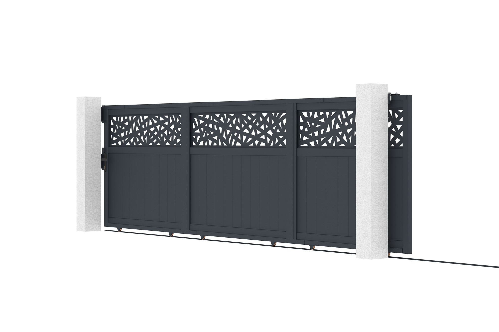 Posuvná brána 5m DOLOMITE RUIVO V.160cm sivý hliník 2