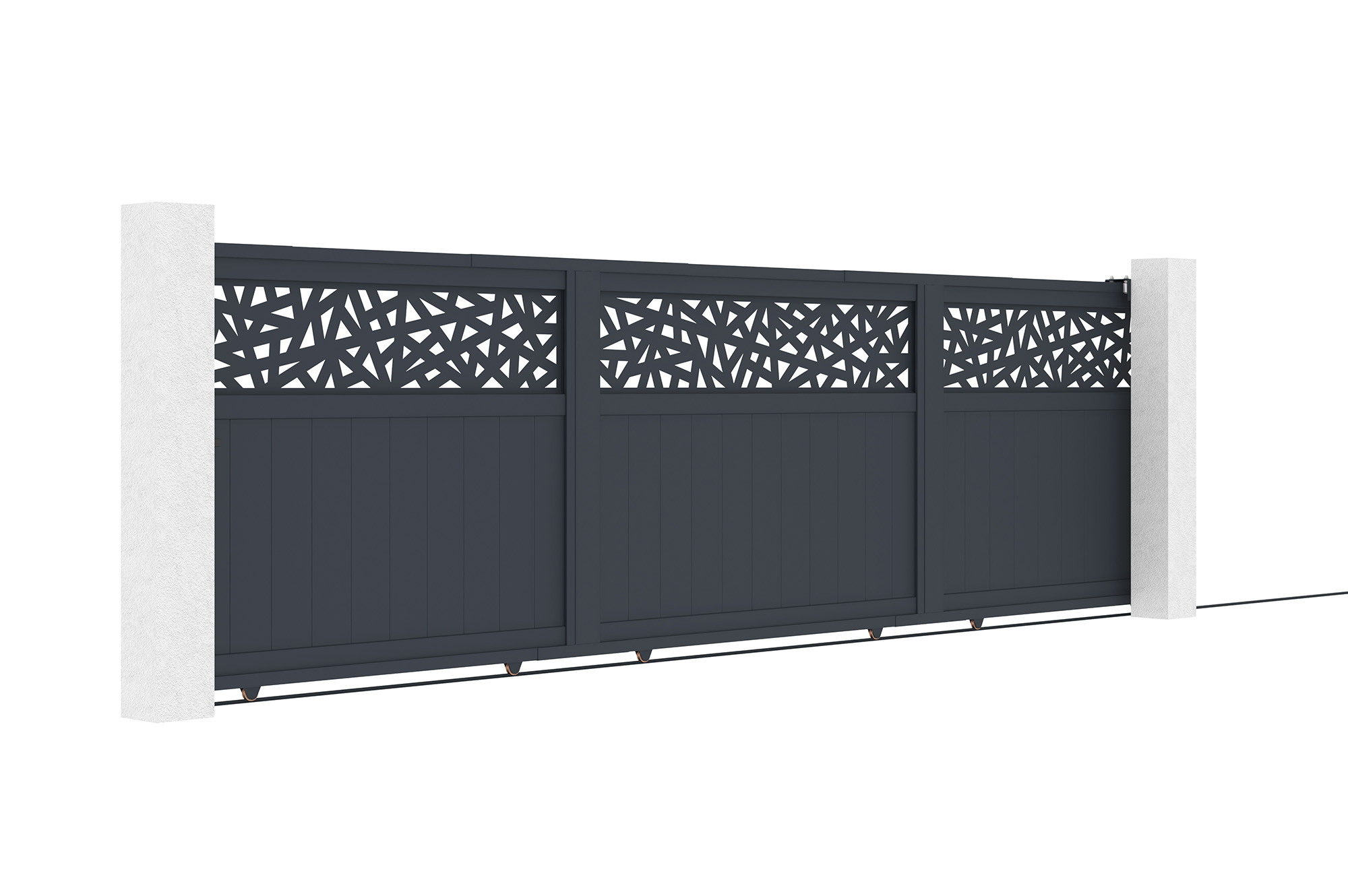 Posuvná brána 5m DOLOMITE RUIVO V.160cm sivý hliník 3