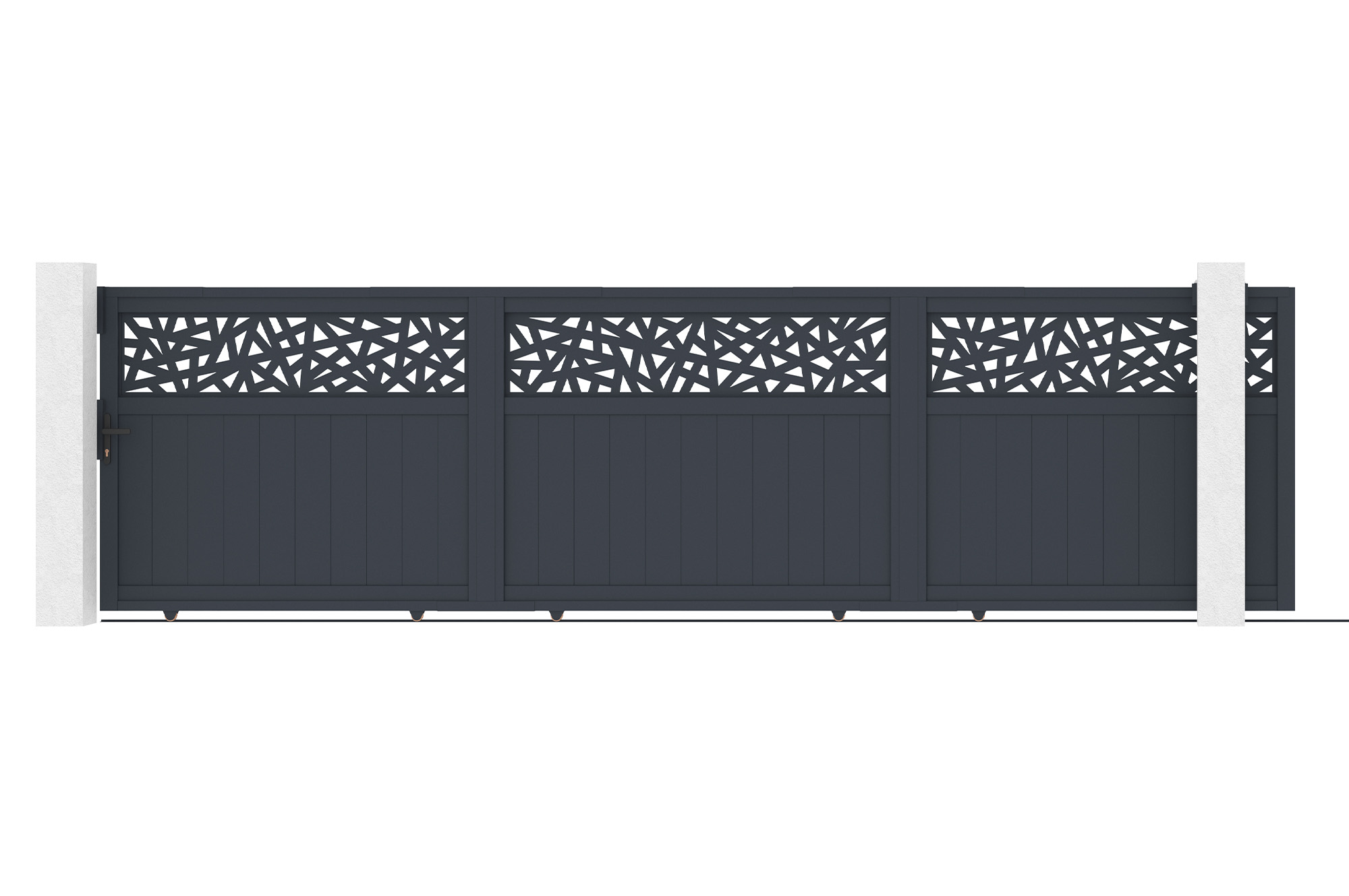 Sliding gate 5m DOLOMITE RUIVO H.160cm gray aluminum 2