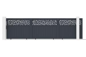 Sliding gate 5m DOLOMITE RUIVO H.160cm gray aluminum 2