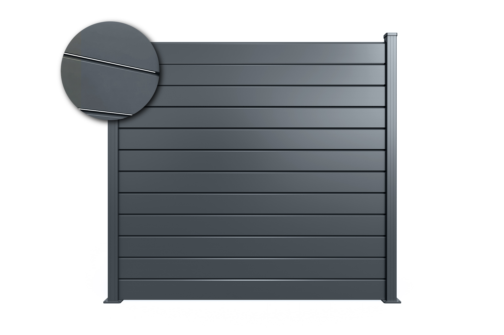 Clôture aluminium persienne 2m VANO H.180cm gris 2