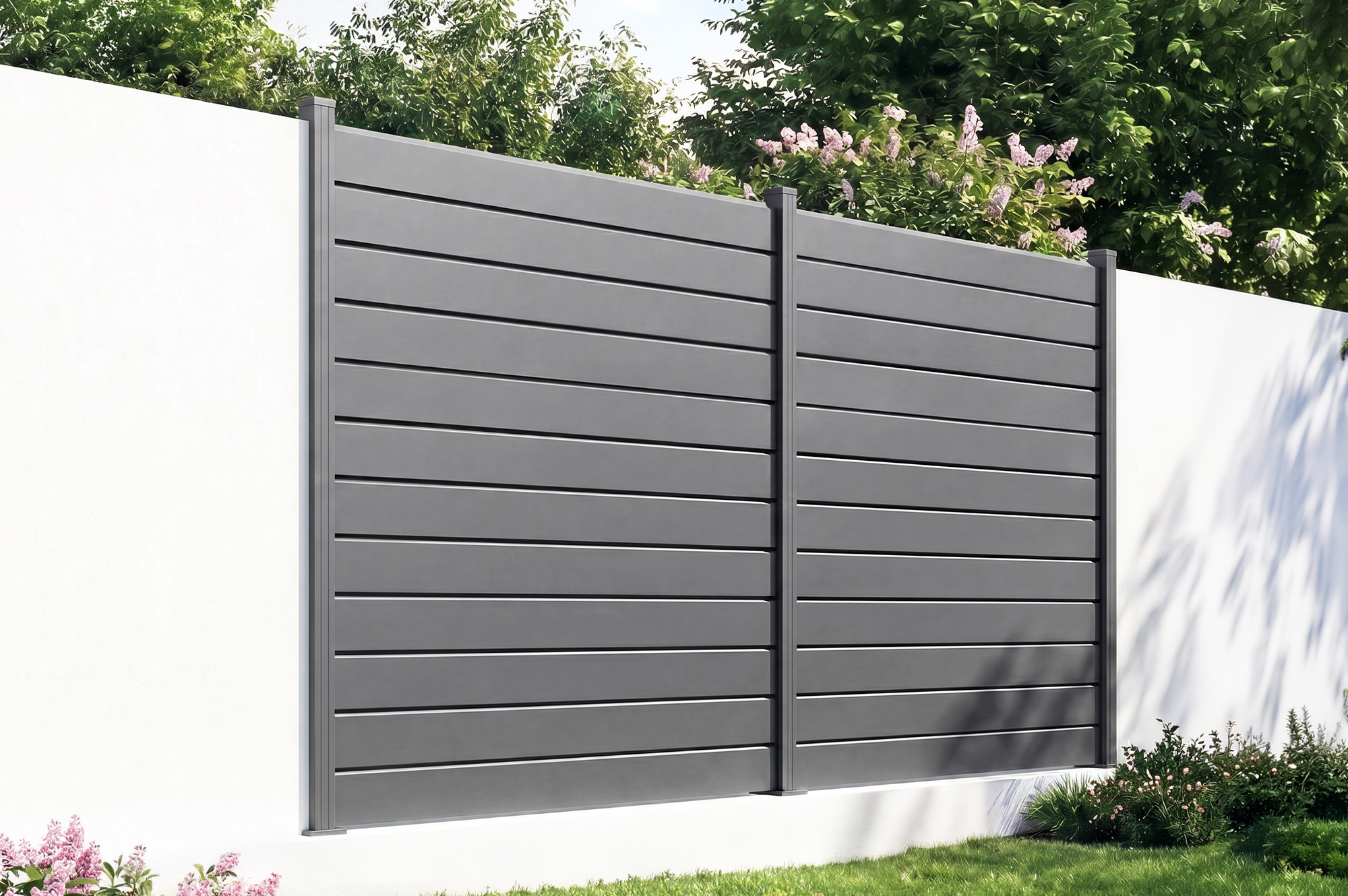 Fence extension kit 2m VANO H.180cm gray aluminum 2