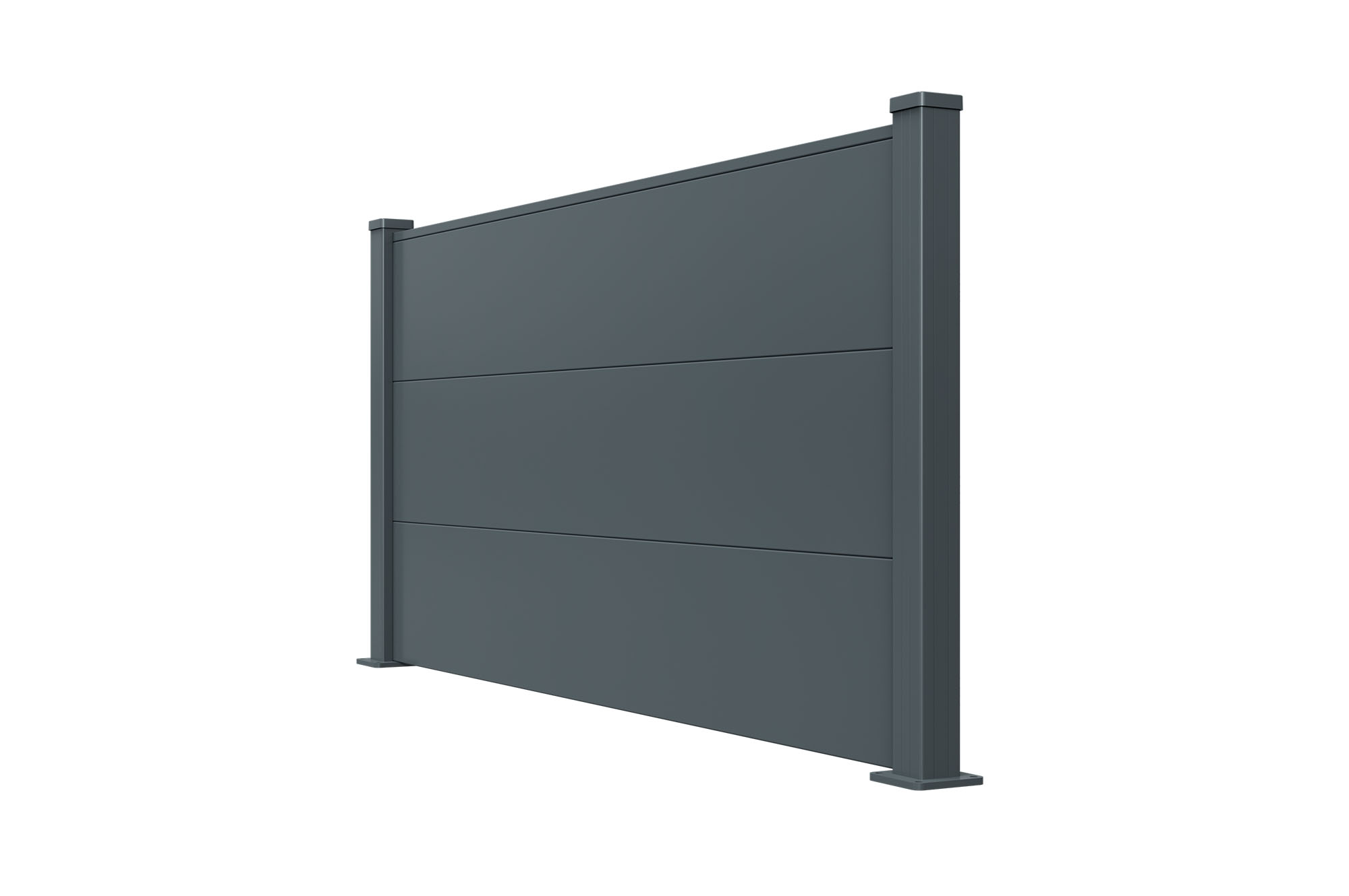 Ripas largas de alumínio para cerca, 2m de altura, 90cm, cinza antracite - ALPIS 12