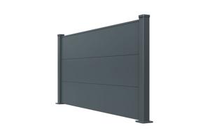 Ripas largas de alumínio para cerca, 2m de altura, 90cm, cinza antracite - ALPIS 12
