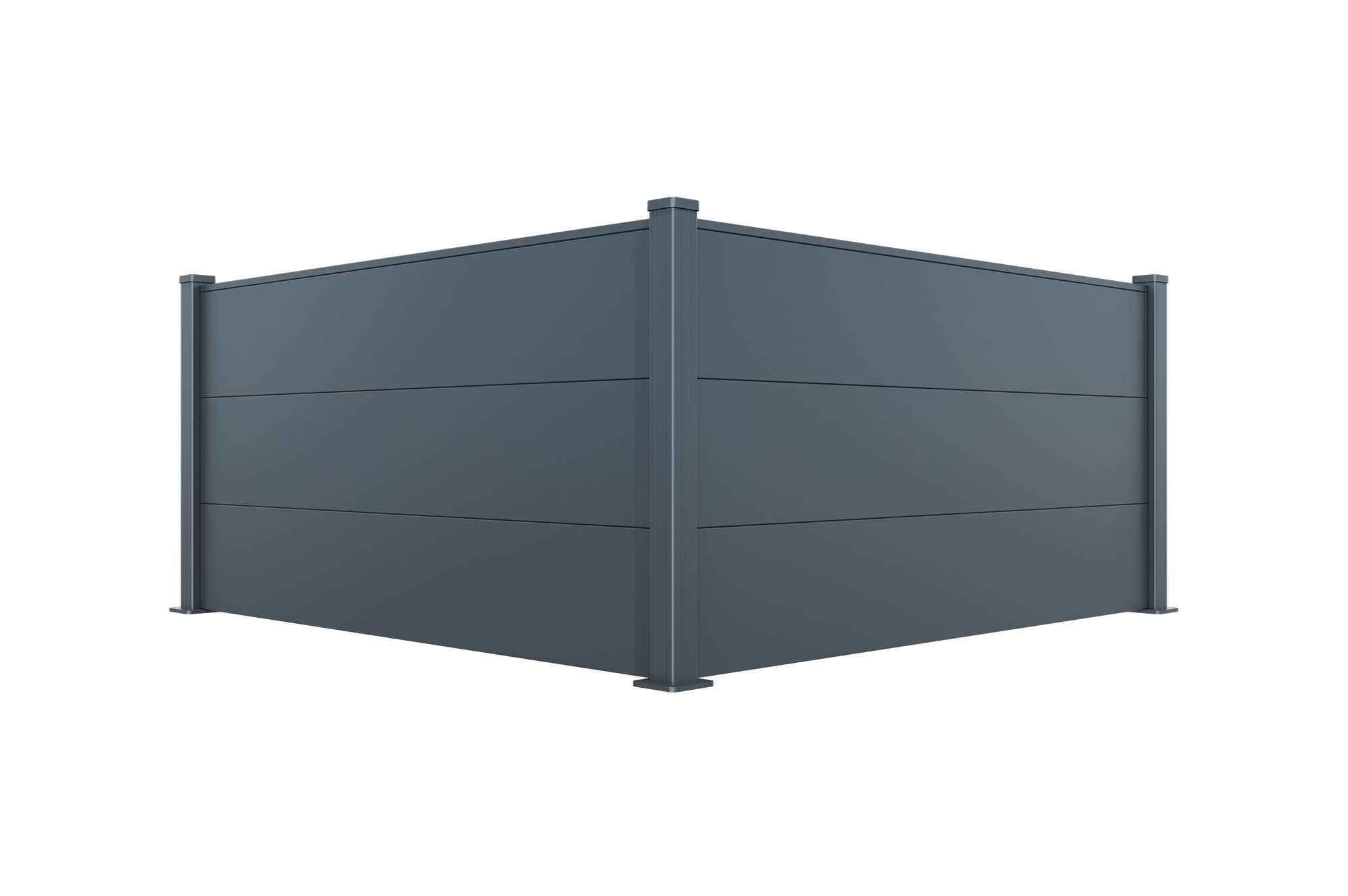 Ripas largas de alumínio para cerca, 2m de altura, 90cm, cinza antracite - ALPIS 3