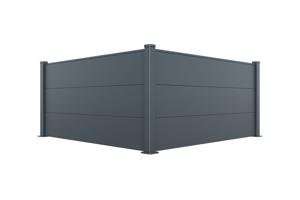 Ripas largas de alumínio para cerca, 2m de altura, 90cm, cinza antracite - ALPIS 3