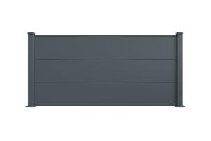 Ripas largas de alumínio para cerca, 2m de altura, 90cm, cinza antracite - ALPIS 13