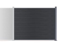 Kit di estensione per recinzione composita effetto legno PRIEL da 2 m, altezza 150 cm, su base grigia main image