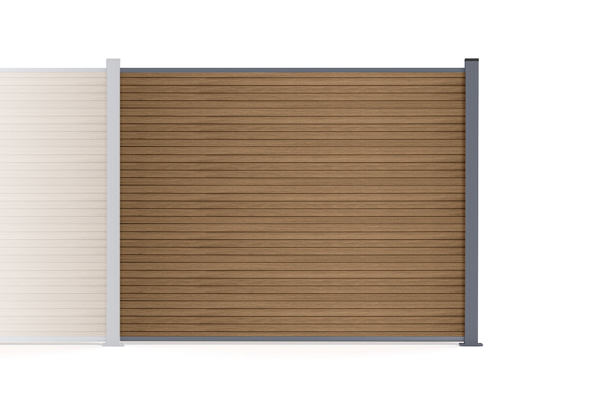 Kit di estensione per recinzione in composito effetto legno PRIEL, 2 m, altezza 150 cm, su base in teak main_image