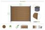 Valla compuesta PRIEL de 2 m con efecto madera, 150 cm de altura, sobre placas base de teca. thumbnail 4