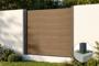 Valla compuesta PRIEL de 2 m con efecto madera, 150 cm de altura, sobre placas base de teca. main_image thumbnail