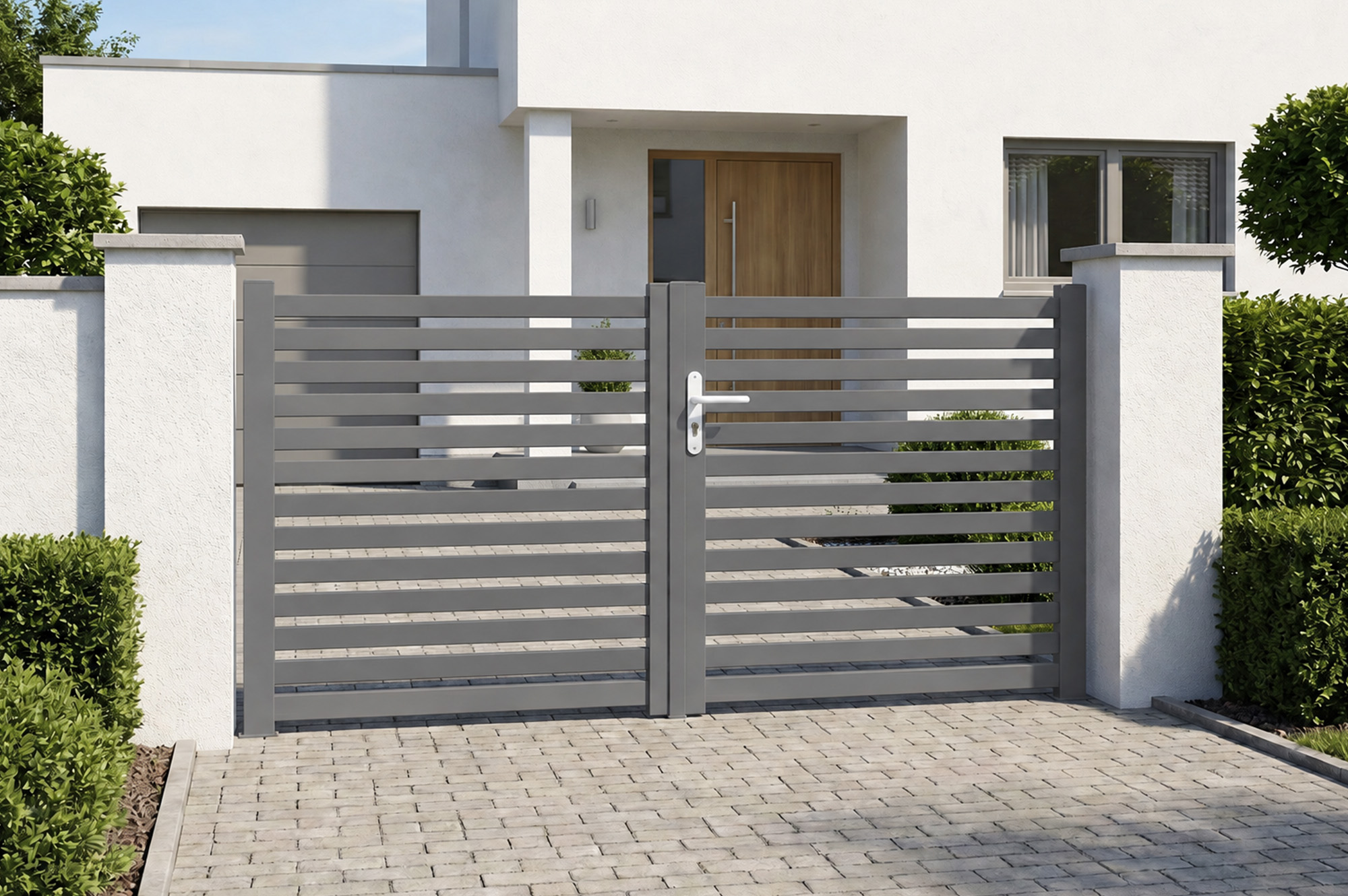 NERA 3.5m H.120cm Swing Gate, Quartz Grey 3