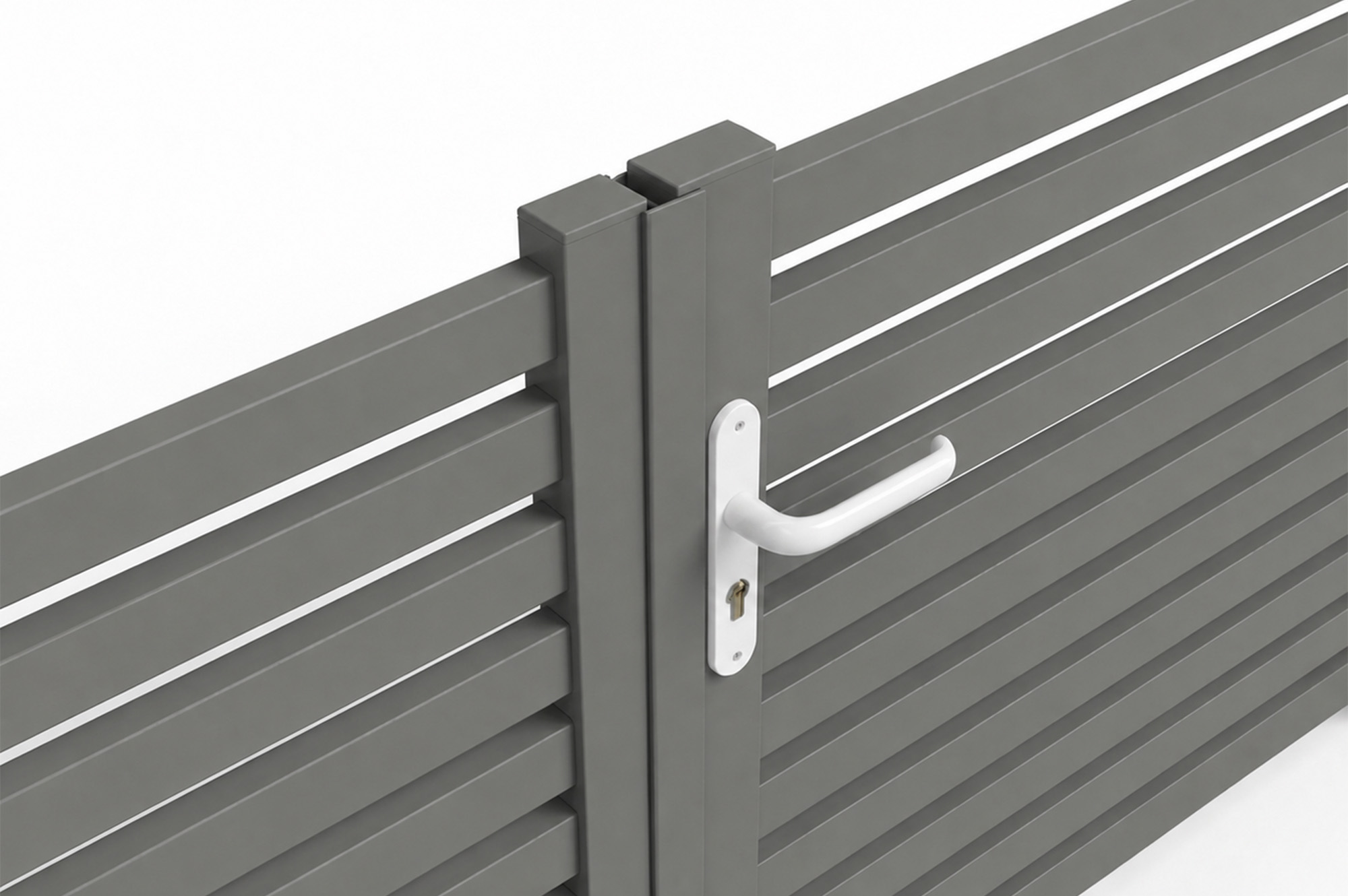 NERA 3.5m H.120cm Swing Gate, Quartz Grey 5