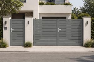 NERA 3.5m H.120cm Swing Gate, Quartz Grey 6