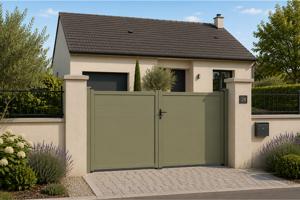 Puerta batiente TABOR de 3 m, 160 cm de alto, verde. 4