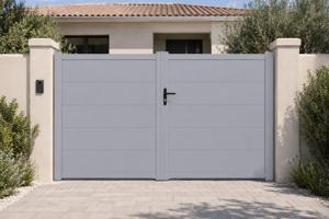 TABOR 3 m H. 190 cm hellgraues Schwingtor 2
