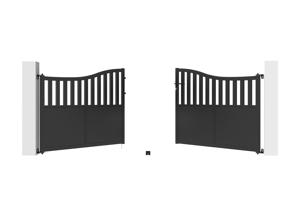Poartă batantă VALIER 3,5m H.140cm din oțel negru cu șapcă de jandarm 4