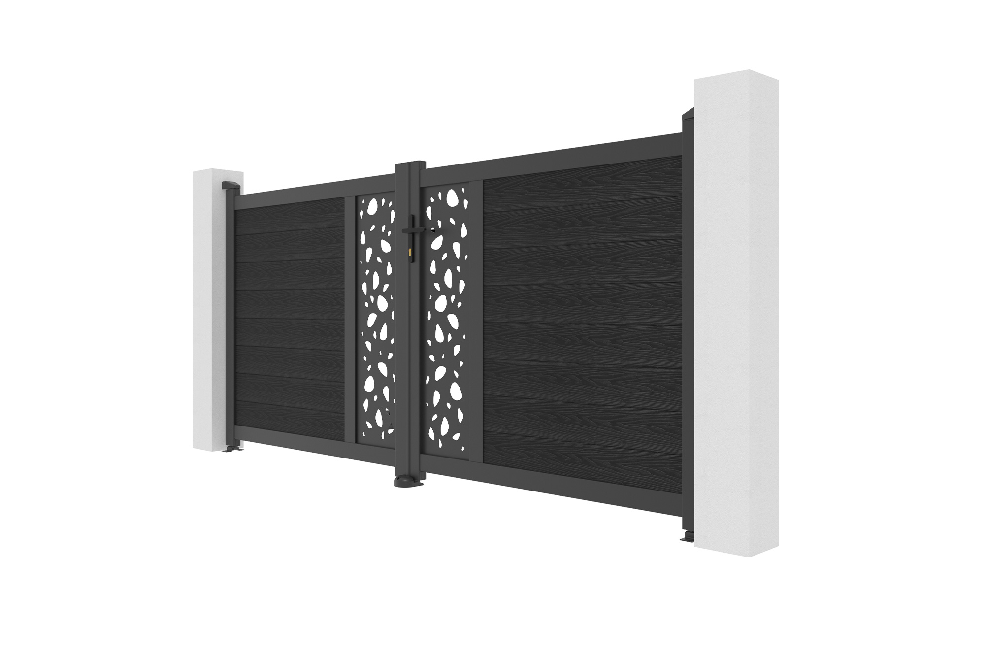 ATHOS SUNNY 3m H.140cm Anthracite Grey Swing Gate with Aluminum Frame 4
