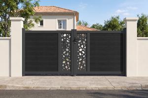 ATHOS SUNNY 3m H.140cm Anthracite Grey Swing Gate with Aluminum Frame main image