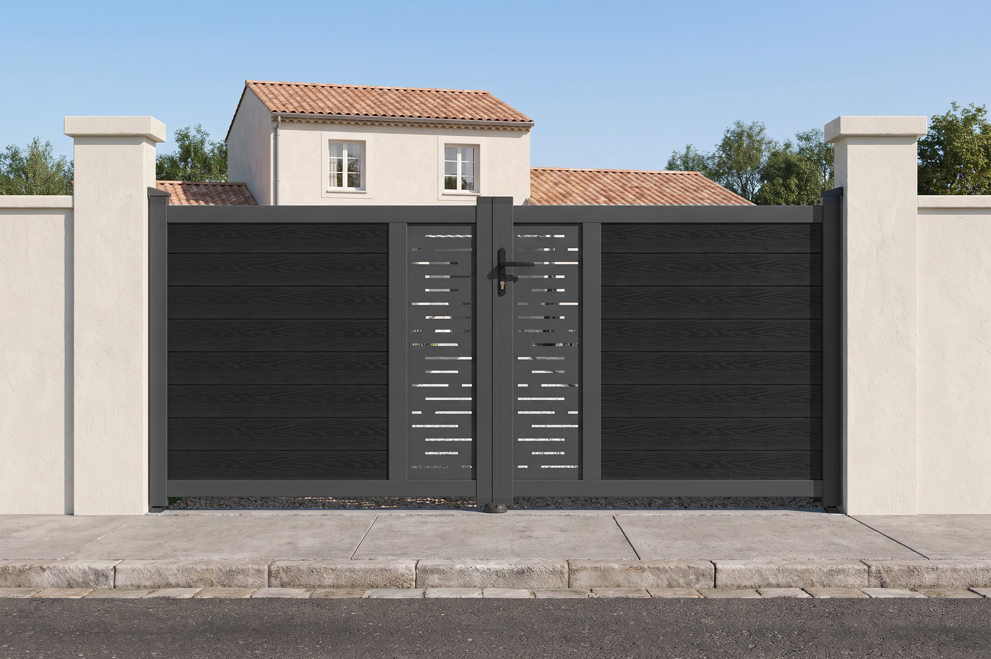 ATHOS ARLBERG 3m H.140cm Anthracite Grey Swing Gate with Aluminum Frame main_image