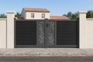 ATHOS ARLBERG 3m H.140cm Anthracite Grey Swing Gate with Aluminum Frame main image