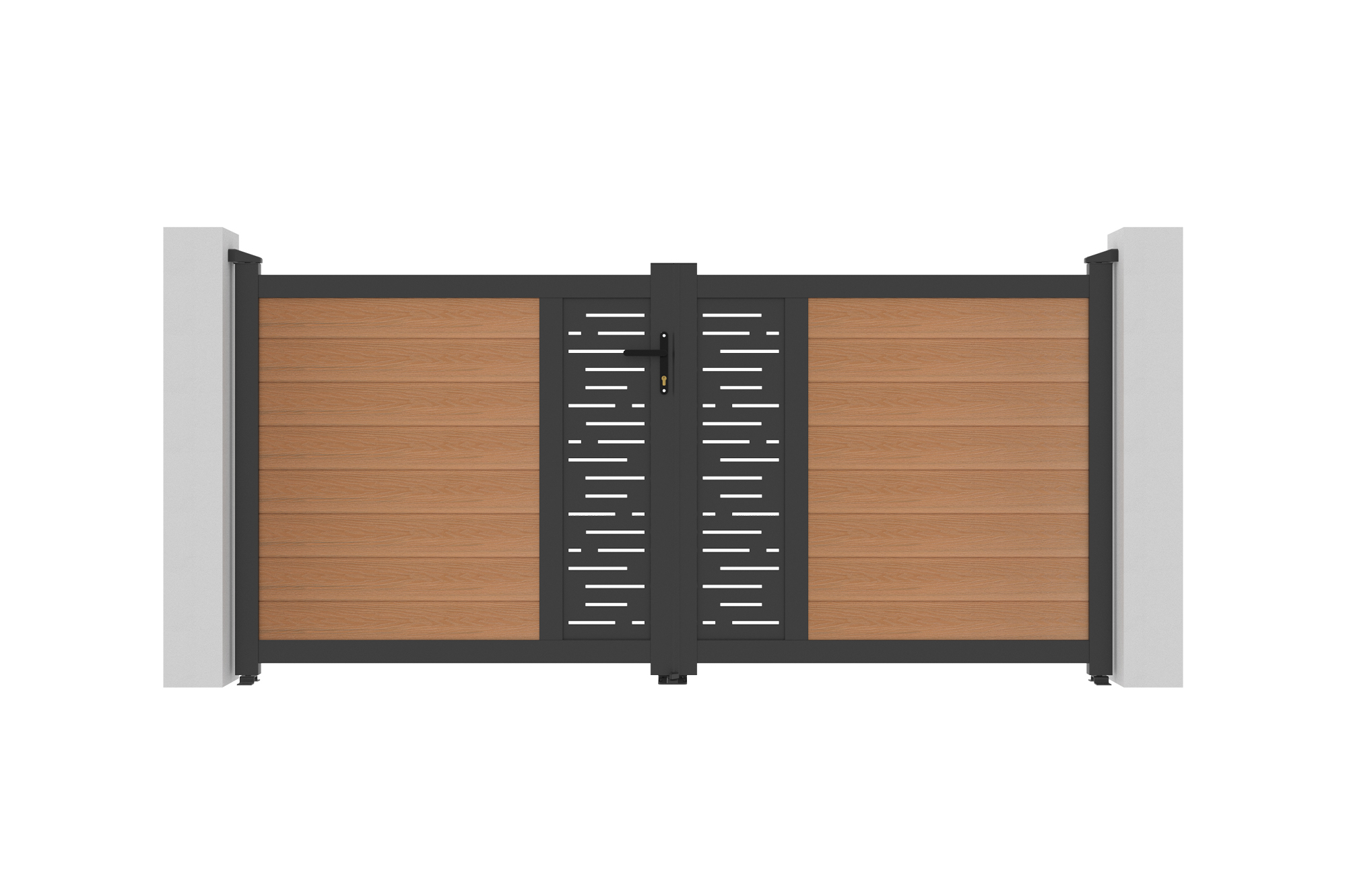 ATHOS ARLBERG 3m H.140cm teak swing gate with aluminum frame, made of composite wood, with aluminum frame 8