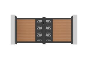 ATHOS ARLBERG 3m H.140cm teak swing gate with aluminum frame, made of composite wood, with aluminum frame 8