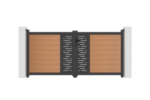 ATHOS ARLBERG 3m H.140cm teak swing gate with aluminum frame, made of composite wood, with aluminum frame 2