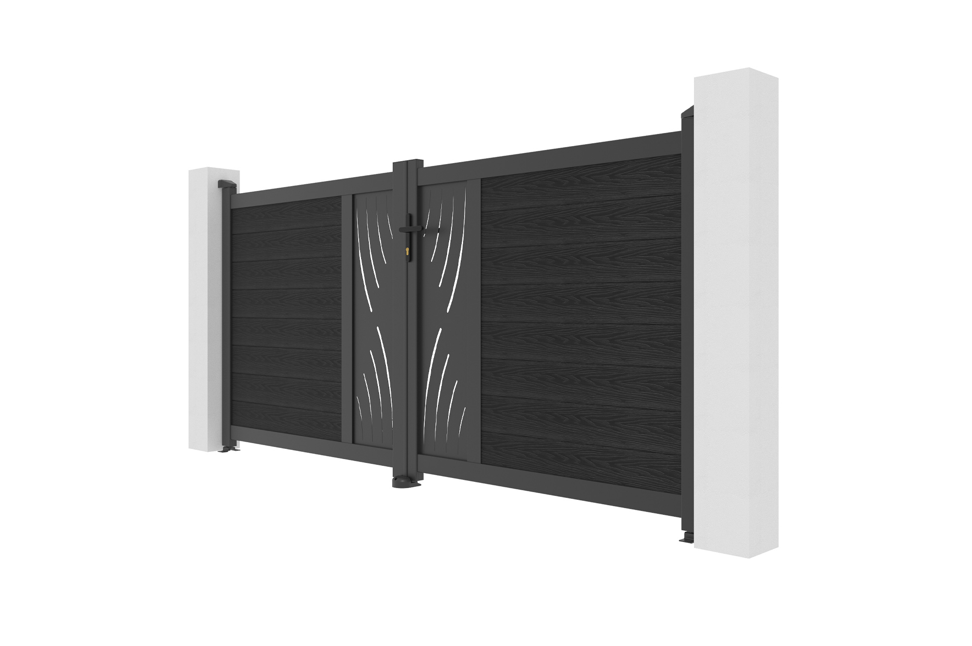 ATHOS VELETA 3m H.140cm Anthracite Grey Swing Gate with Aluminum Frame 4