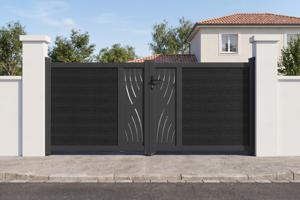ATHOS VELETA 3m H.140cm Anthracite Grey Swing Gate with Aluminum Frame main image