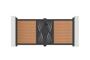 ATHOS VELETA 3m H.140cm teak swing gate with aluminum frame thumbnail 2