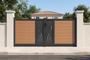 ATHOS VELETA 3m H.140cm teak swing gate with aluminum frame main_image thumbnail