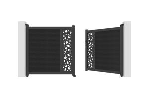 ATHOS SUNNY 3m H.160cm Anthracite Grey Swing Gate with Aluminum Frame 9