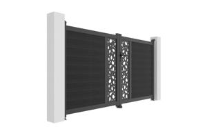ATHOS SUNNY 3m H.160cm Anthracite Grey Swing Gate with Aluminum Frame 3