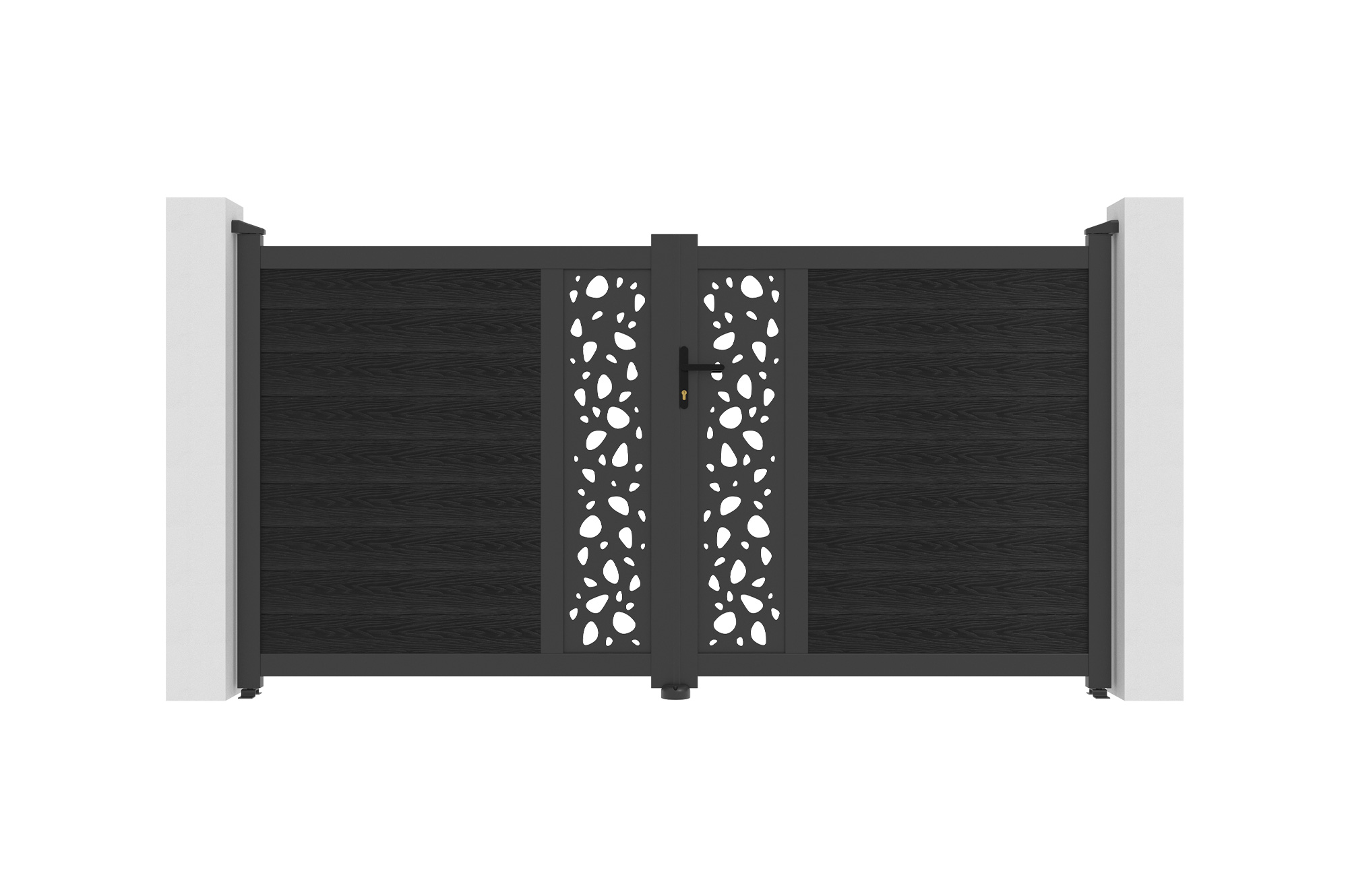 ATHOS SUNNY 3m H.160cm Anthracite Grey Swing Gate with Aluminum Frame 2