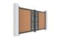 ATHOS SUNNY 3m H.160cm teak swing gate with aluminum frame, featuring a composite wood design and aluminum frame thumbnail 3