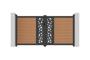 ATHOS SUNNY 3m H.160cm teak swing gate with aluminum frame, featuring a composite wood design and aluminum frame thumbnail 8