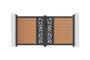ATHOS SUNNY 3m H.160cm teak swing gate with aluminum frame, featuring a composite wood design and aluminum frame thumbnail 2